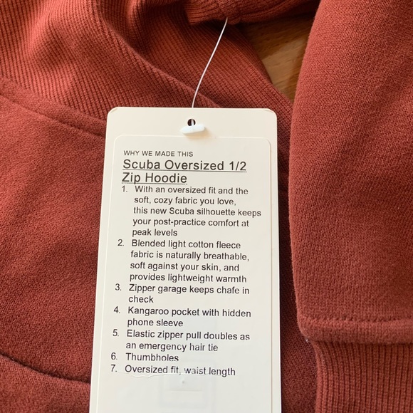 🔥LULULEMON SCUBA OVERSIZED HALF ZIP HOODIE/JACKET-DATE BROWN-XS/S, M/L, XL/XXL - Picture 12 of 16